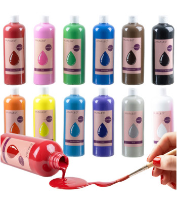 Plakatinės dažai Maaleo 12x500ml rinkinys