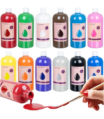 Plakatinių dažų rinkinys 12 vnt x 1 l MAALEO