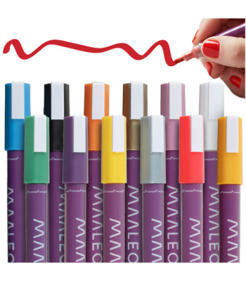 MAALEO akriliniai markeriai, 12 spalvų