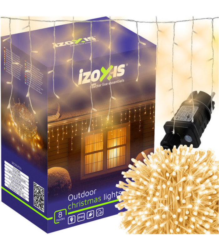 Lauko ir vidaus kalėdinės LED girliandos su 500 šviesos diodais, šiltai balta spalva, 22,5 m ilgio