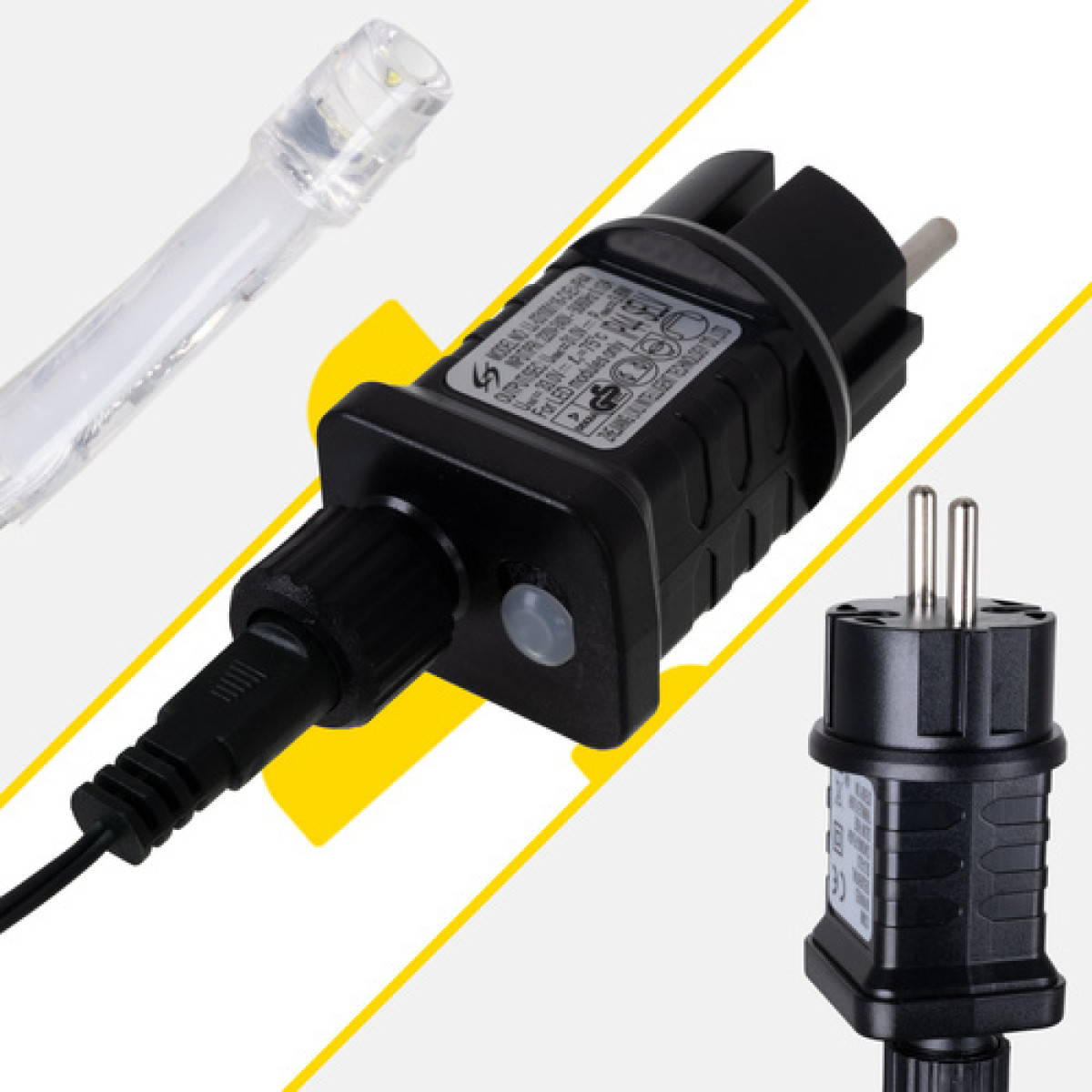 Lauko ir vidaus kalėdinės LED girliandos su 500 šviesos diodais, šiltai balta spalva, 22,5 m ilgio