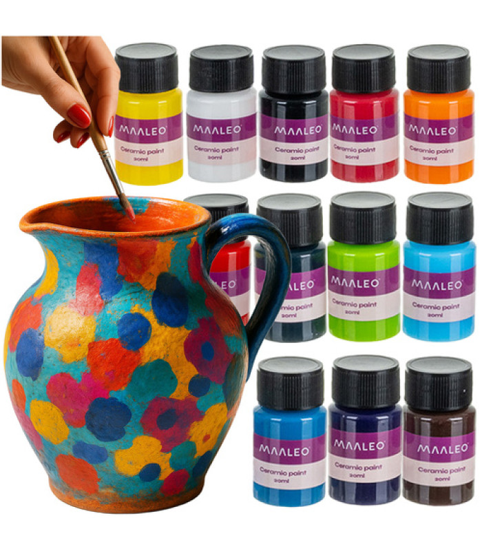 Stiklo ir keramikos dažai, 12 spalvų, Maaleo 26296