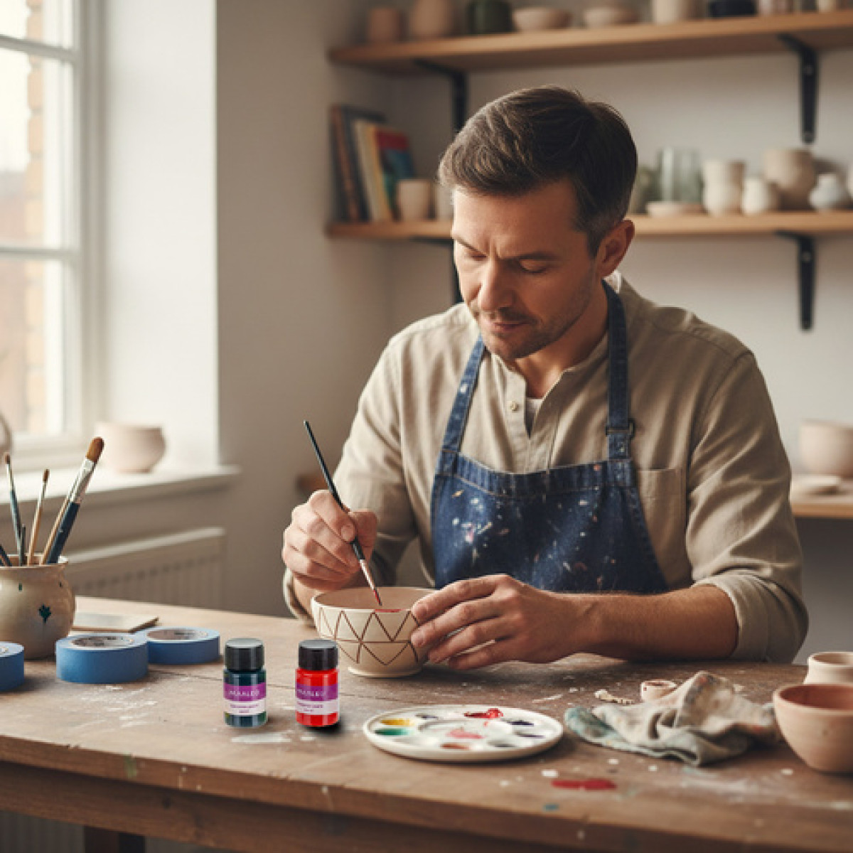 Stiklo ir keramikos dažai, 12 spalvų, Maaleo 26296