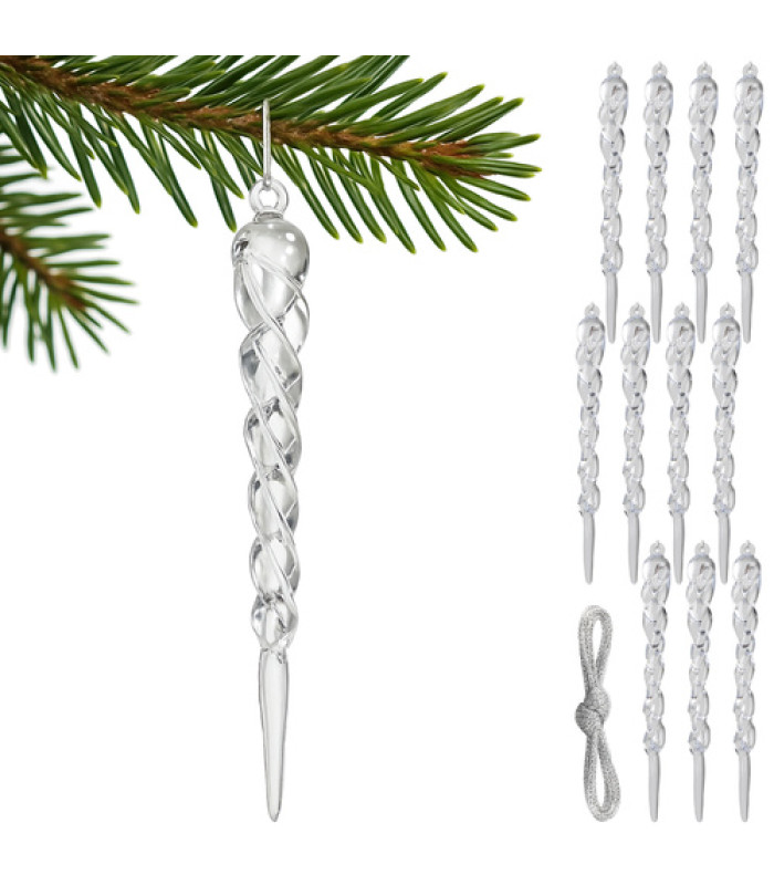 Kalėdinių eglutės varvekliai 12 vnt. Ruhhy 25377