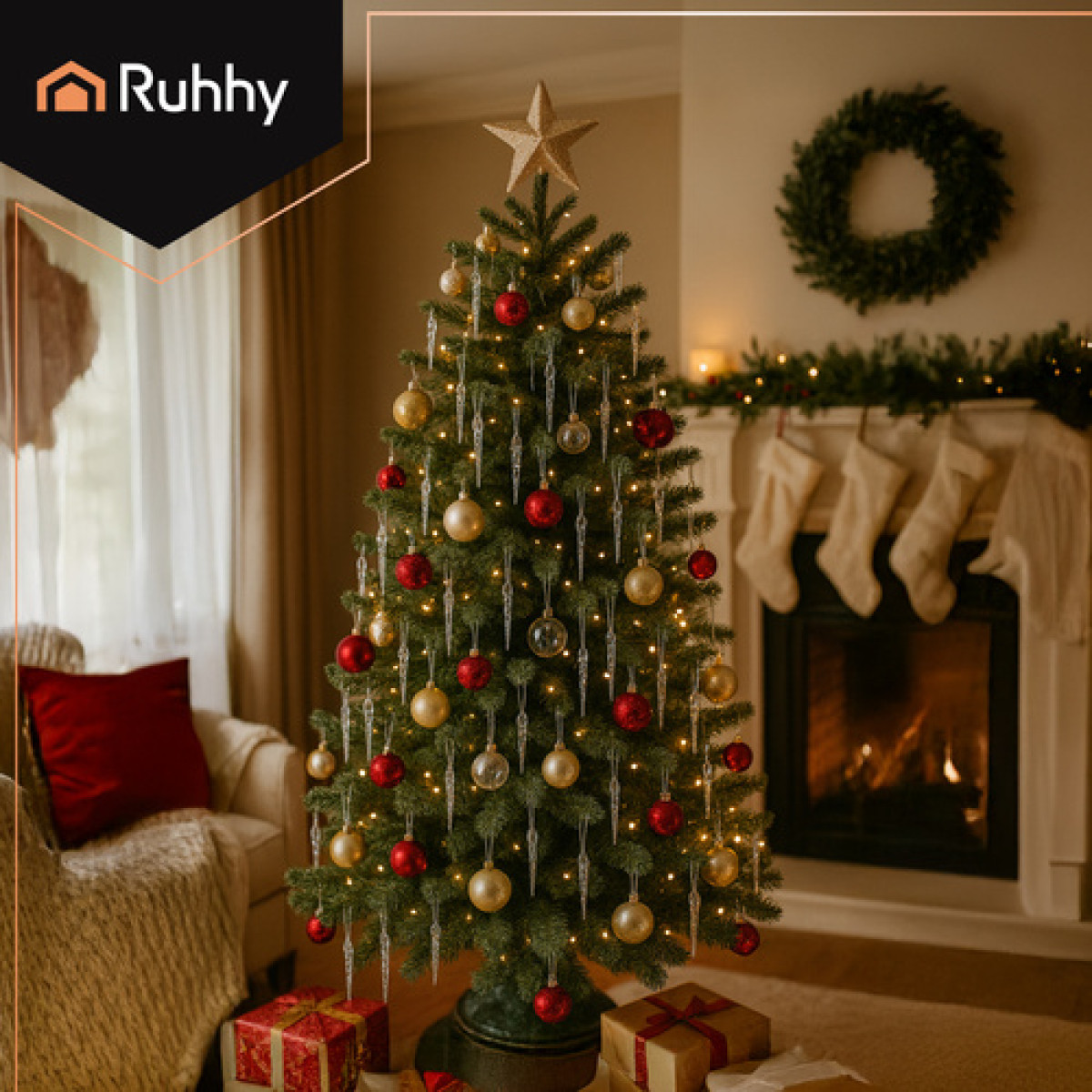 Kalėdinių eglutės varvekliai 12 vnt. Ruhhy 25377