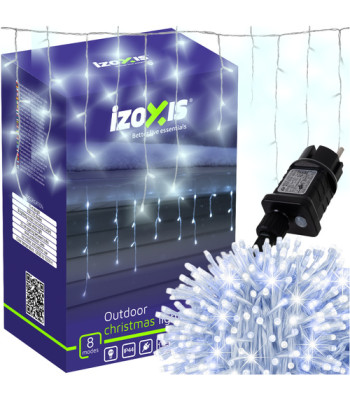Kalėdinės lauko girliandos - varvekliai 300LED, 15m, IZOXIS 26711, šaltai balta