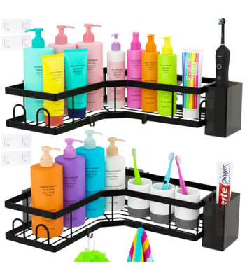 Ruhhy 2 dalių kampinė vonios lentyna