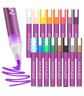 Akrylo markeriai - rinkinys 16 vnt. Maaleo 27051