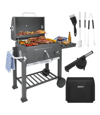 Kaminer sodo anglinis grilis su dangčiu 116 x 70 x 110 cm