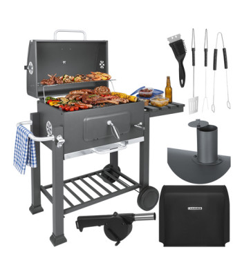 Kaminer sodo anglinis grilis su dangčiu 114 x 67 x 120 cm