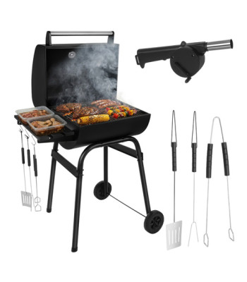 sodo anglinis grilis su dangčiu 82x51x117 cm kaminer