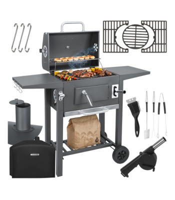 Kaminer sodo anglinis grilis su dangčiu 105 x 110 x 50 cm