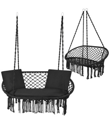 dviguba pakabinama sūpynė „gandro lizdas“ gardlov, juoda, iki 300 kg