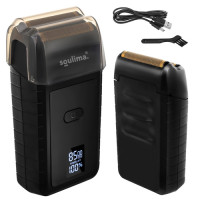 barzdos skustuvas soulima su led ekranu, usb-c, 2 folijomis, 2 peiliukais ir dėklu