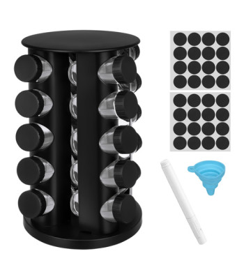 prieskonių indelių rinkinys ruhhy, 20 vnt. su 360° besisukančiu stovu