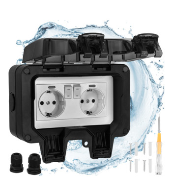 izoxis dvigubas lauko elektros lizdas ip66 230–250 v 16 a