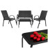 gardlov balkono ir sodo baldų komplektas 4 asmenims juodas
