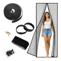 magnetinė durų tinklelis nuo vabzdžių repest 100 x 210 cm juodas