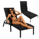 juoda dygsniuota pagalvė sodo gultui Gardlov 180 x 56 x 9 cm