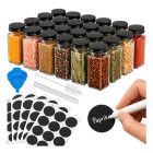 prieskonių indelių rinkinys 24 vnt. ruhhy 120 ml su etiketėmis