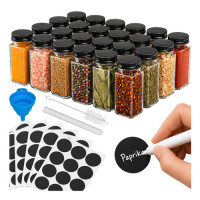 prieskonių indelių rinkinys 24 vnt. ruhhy 120 ml su etiketėmis
