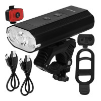 1300 lm LED dviračio žibintas + „Trizand“ galinis žibintas