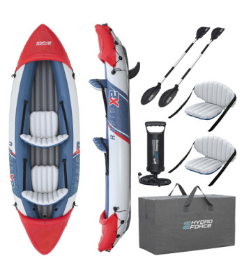 Pripučiamas dvivietis turistinis kajakas su irklais ir pompa, 321 x 100 cm, Bestway Hydro-Force Rapid X2