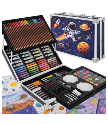 Maaleo piešimo ir tapybos rinkinys lagamine, astronautas, 145 dalių