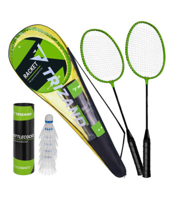 Badmintono rinkinys Trizand su 2 raketėmis, 6 skraidukais ir dėklu, 9 dalių