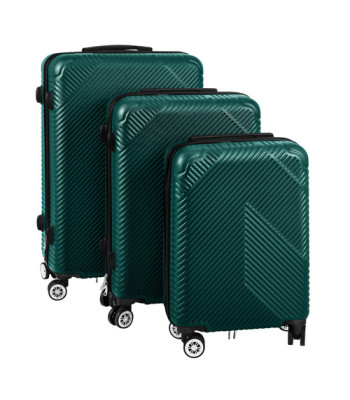 3 dalių žalių lagaminų rinkinys Trizand 27672, 20" / 24" / 28"
