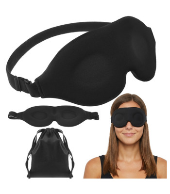 Miego kaukė akims, 3D, reguliuojama, visiškai užtemdanti, lengva Ruhhy 27198