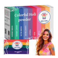 Holi spalvų miltelių rinkinys 10 x 100 g Holi Cow 27334