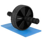 Pilvo preso treniruočių ratukas su EVA kelių kilimėliu, juodas, TRIZAND ABS Roller Wheel, 28 cm