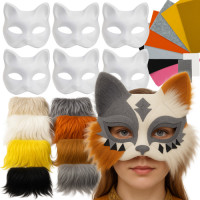 Katės kaukių rinkinys DIY su priedais, MAALEO, 6 vnt., 26570