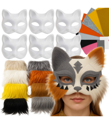 Katės kaukių rinkinys DIY su priedais, MAALEO, 6 vnt., 26570