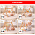 Edukacinis medinis stovas kūdikiams Baby Gym Kruzzel 0+ 64 x 43 x 52 cm, 4 ratukai