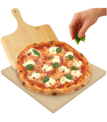 Kordierytinis akmuo picai su bambukine mentele 2 viename, Ruhhy 26916, 38 x 36 cm