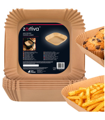 Popieriniai įdėklai karšto oro gruzdintuvei, 100 vnt., Zortiva, 23 x 23 cm
