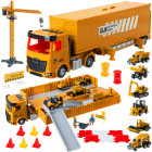 Statybinio sunkvežimio rinkinys su kranu ir priedais Iso Trade 26578