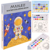 Vandeninė spalvinimo knygelė „Astronautas“ Maaelo – 24 lapai, 12 spalvų, 16 x 19 x 1,8 cm