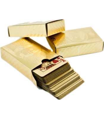 Auksinės spalvos plastikinės žaidimo kortos