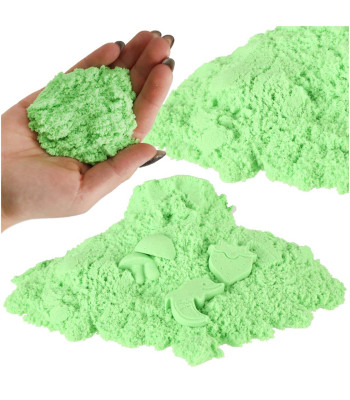 Kinetinis smėlis 1 kg maišelyje, žalias
