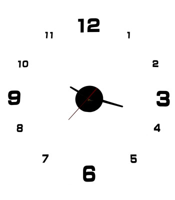 Sieninis laikrodis juodas 4 dideli skaitmenys