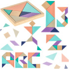 Medinės dėlionės tangramos blokai