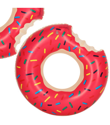 Vaikiškas pripučiamas Donut ratas 50 cm rožinės spalvos