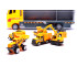 Transporterio sunkvežimis TIR paleidimo įrenginys + metaliniai automobiliai statybinės mašinos