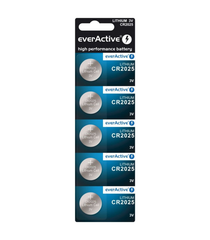 Litio baterijos everActive CR2025 - 5 vnt.