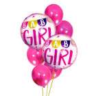 Kūdikio vakarėlio mergaitės gimtadienio balionai 7vnt. 30-46 cm