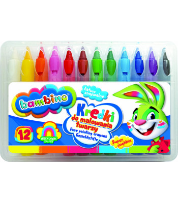 BAMBINO pieštukai veidui tapyti 12 spalvų