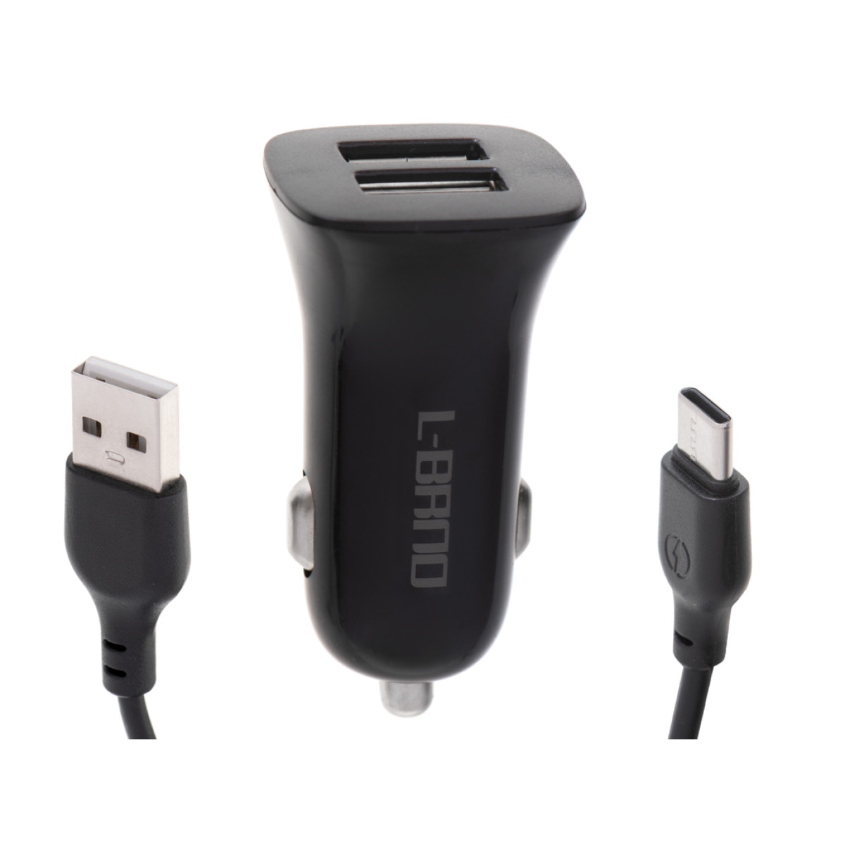 Automobilinis kroviklis su dviem USB ir Type-C jungtimis
